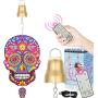 ABXKZ Disco Ball Motor Hanging Display,1200mAh Battery Operated Gold Wind Spinner Motor with Remote. Purple Sugar Skull Wind Spinner,3D Yard and Garden Art, Sun Catcher Outdoor Spinning Sculptures