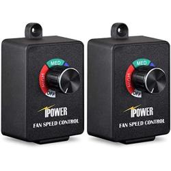 iPower 2-pack Exhaust Fan Variable Speed Adjuster For Duct Inline Fan Vent Blower HVAC Speed Controller, 350W