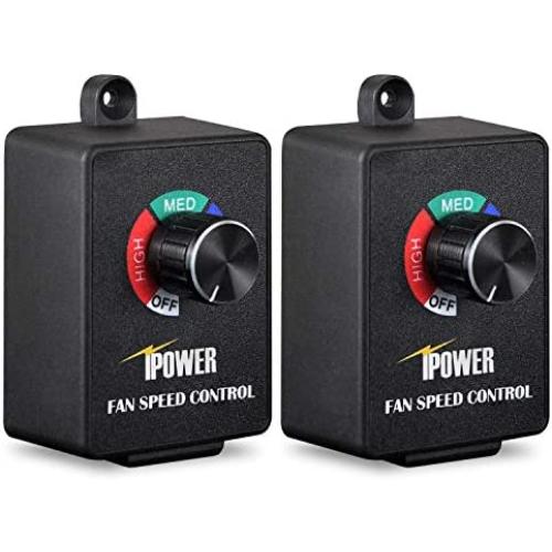 iPower 2-pack Exhaust Fan Variable Speed Adjuster For Duct Inline Fan Vent Blower HVAC Speed Controller, 350W