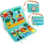 Montessori Sensory Busy Board, Preschool Activities Learning Toys for Toddlers 1 2 3 4 Year Old Boys and Girls, Busy Toys for Babies18-24 Month Learn to Dress, Basic and Fine Motor Skills