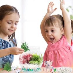 Light-Up Unicorn Terrarium Kit for Kids with LED Light, DIY Mini Garden Night Light Project, Unicorn Toy Gift for Girls Age 4,5,6,7,8,9+ Crafts Kits, Unicorn Girls Stuff, Birthday Gift, Bedroom Decor
