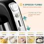 Bear Hand Mixer Electric, 300W Power Handheld Mixer with Turbo Boost, Eject Button, 4 Stainless Steel Accessories, Storage Base, 2x5 Speed Electric Hand Mixer for Easy Whipping Dough Cream Cake, Silver