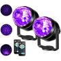 Litake UV Black Light for Glow Party, 6W LED Disco Ball Strobe Lights for Dark Party Supplies, Sound Activated with Remote Control, Dj Light for Halloween Xmas Birthday Party Home Decorations, 2 Pack