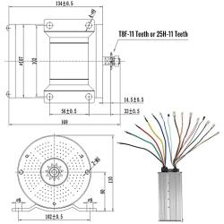 VEVOR Electric Brushless DC Motor,72V 3000W Brushless Electric Motor,4900RPM Brushless Motor Kit,w/Controller and Throttle Grip for Electric Scooter E Bike Engine Motorcycle DIY Part Conversion Kit