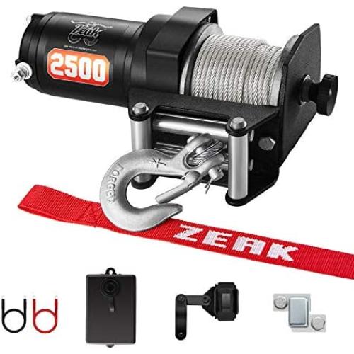 ZEAK 2500-lb. ATV Winch Kit with Mini-Rocker, Galvanized Steel, Waterproof