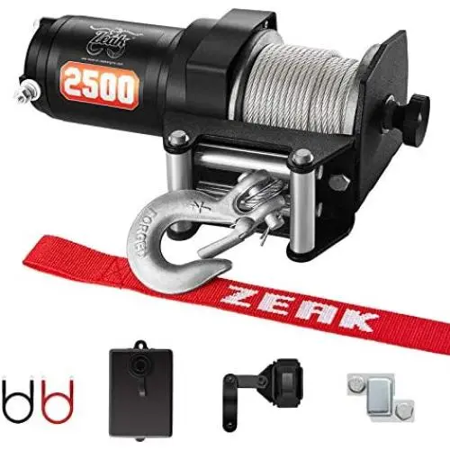 ZEAK 2500-lb. ATV Winch Kit with Mini-Rocker, Galvanized Steel, Waterproof