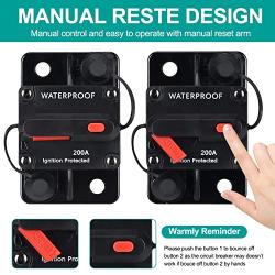 200 Amp Waterproof Circuit Breaker,with Manual Reset,12V-48V DC, for Car Marine Trolling Motors Boat ATV Manual Power Protect and Automotive Marine Boat Audio System Protection