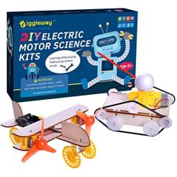 Giggleway Electric Motor Science Kits for Kids, DIY Wooden Kids Science Experiment Kits, Circuit Building STEM Toys for Boys and Girls-Tank Model Kit, Bird Taxiing Aircraft