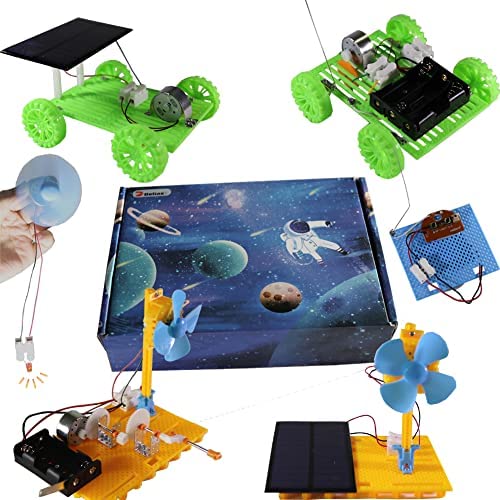 Science Experiment Educational STEM Building Kit DIY Solar RC Car DC Wind Power Generator Generation Model Solar Energy Hand Crank Generator Assemble Gears Set Electric Motor