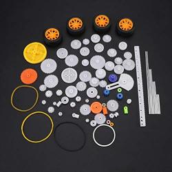 78pcs Worm Rack Kits Accessories Plastic Gears Pulley Belt Gear Shaft Belt DIY Set