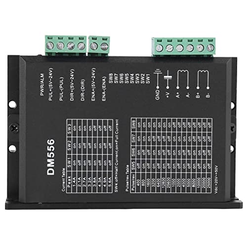 Digital Stepper Driver, DM556 Stepper Motor Controller 20-50V DC Max 5.6A Microstep Driver for Nema 23, 24 and Nema 34 Stepper Motor