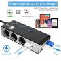 [Upgraded Version] Quick Charge 3.0 Cigarette Lighter Splitter + Quick Charge 3.0 Dual USB Charger Socket 12V/24V USB QC 3.0 Charger for Car, Golf Cart, Boat, RV, Motorcycle, Truck and More
