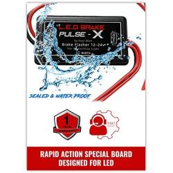 NEW LED Brake Pulse X Flasher by Stop-Alert - Universal Speed Light Strobe Controller Module Relay, LATEST GENERATION Tail Light & Stop bulbs. for Cars, Trucks, Motorcycles - 60 watts - LED