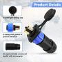 Marine Boat DC Power Connector，Trolling Motor Plug Receptacle Set 12/24/36/48 Volt，Waterproof Kit Connector for Motor,Marine Plug for Down Rigger /Trolling Motor/Fishing Reel.