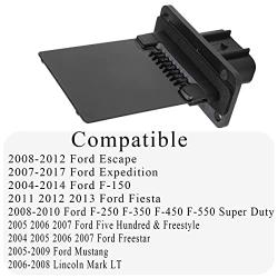 HVAC Fan Blower Motor Resistor YH-1715 Fits Ford Expedition Mustang Escape F150 F250 F350 Super Duty, Lincoln Mark LT, Mercury Mariner Montego Replaces 3F2Z-18591-AA