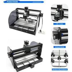 RATTMMOTOR 3018 Pro-Max CNC Wood Router Machine 3 Axis GRBL Control DIY Mini CNC Engraving Carving Milling Machine+Offline Controller+14pcs ER11 Collet for Cutting Acrylic PVC PCB Plastic Wood