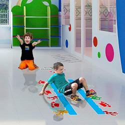 HK Studio Education Floor Decal for Classroom Decor - Crab Walk Path Decal for Boosting Gross Motor Skills - Sensory Path - Montessori Gym - Indoor School Games