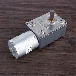 DC 12V Electric Drive Motor, Reduction Electric Motor, Reversible High Torque Worm Geared Motor(6RPM)(Silver)