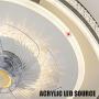 ATELANGE Crystal Dimmable Household Fan Ceiling Light 3 Colors 3 Speeds Household Ceiling Fan With Lights With Remote Control Timing Function Low Profile Fan Ceiling Light Pure Copper Motor For Bedroo
