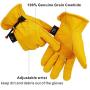 KIM YUAN Leather Work Gloves, with Adjustable Wrist, For Yard Work, Gardening, Farm, Warehouse, Construction, Motorcycle, Men & Women XXL 1 Pair