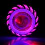Keenso Motorcycle High/Low Beam LED Projector Lens Dual Angel Devil Eye Head Lamp Cyclone Type(Blue & Pink)
