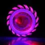 Keenso Motorcycle High/Low Beam LED Projector Lens Dual Angel Devil Eye Head Lamp Cyclone Type(Blue & Pink)