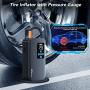 Nulksen Tire Inflator Portable Air Compressor, 150PSI Cordless Air Pump for Car Tires with 7800mAh Battery, Fast Inflate Electric Tire Pump with Pressure Gauge Emergency Light for Car Bike Motor Ball