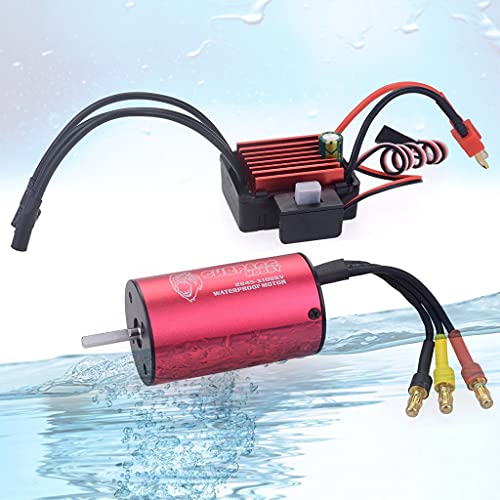 Surpass Hobby KK 2845 2600KV Waterproof Brushless Motor Shaft 3.175mm with 35A Waterproof Brushless ESC for 1/14 RC Car