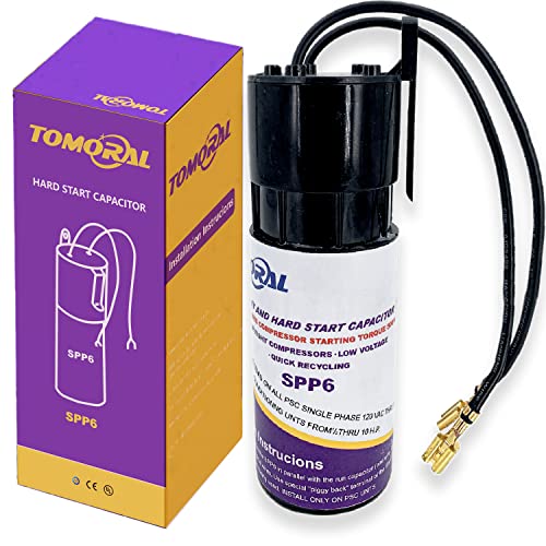 TOMORAL SPP6 Hard Start Kit for Air Conditioner PTC Relay Start Capacitor with 500% Increase Starting Torque Suitable for RV Vent Booster Fan HVAC Compressor Motor etc.