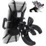 Bike Phone Mount, Bicycle Motorcycle Handlebar Cell Phone GPS Holder 360 Degrees Rotatable Cradle with Rubber Strap Clamp, Compatible with All Smartphones