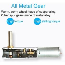GW180 DC 6V 12V small micro Worm gear motor Low speed High torque Ultra Thin Slim gear box Reversible Electric engine Robot Lock (12V 52RPM)
