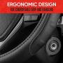Motor Trend GripDrive Faux Black Leather Steering Wheel Cover for Car Truck Van SUV, Small 14 inch Size, Gray Accent Stitched Car Steering Wheel Cover