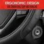 Motor Trend GripDrive Faux Black Leather Steering Wheel Cover for Car Truck Van SUV, Small 14 inch Size, Gray Accent Stitched Car Steering Wheel Cover