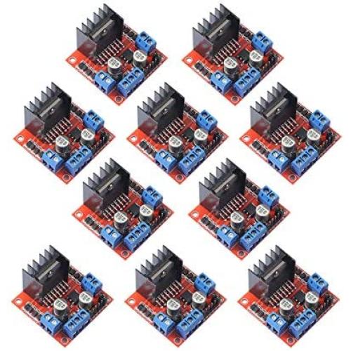 DEVMO 10 Packs L298N Motor Drive Controller Board Module Dual H Bridge DC Stepper Compatible with Ar-duino Electric Projects, Smart Car Robot
