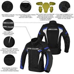 ALPHA CYCLE GEAR BREATHABLE BIKERS RIDING PROTECTION MOTORCYCLE JACKET MESH CE ARMORED (BLUE MOON, SMALL)