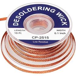Lesnow solder wick braid with flux Super 10ft Length Desoldering Wick Braid Remover Tool Solder Sucker 1 piece No-Clean soldering Wick Wire Roll and Disassemble Electrical Components