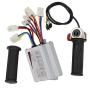 Brush Controller with Throttle Handle Kit, 24V 500W Durable Aluminum Alloy & Plastic Universal Brush Controller with LCD Display Electric Bicycle Modification Accessories