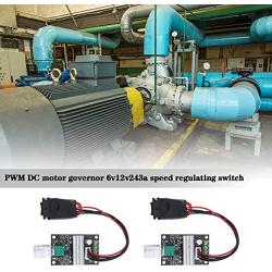 PWM DC Motor Governor 6V12V24V 3A Adjustable Speed Controller With Forward Reverse Switch Rotatable Control Knob Pack of 2