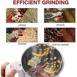 FoundGo 400G Grain Mill Electric Coffee Grinder Multifunction Smash Machine Grinding Machine for Coffee Bean Dry Spices Seeds Cereals Pulverizer Corn Herb Flour Mill with Brush (RED)