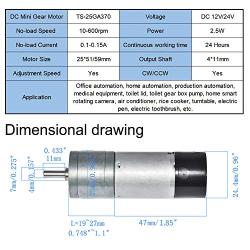Bemonoc Encoder Metal Gearmotor 12V DC Low Speed 60 RPM Gear Motor with Encoder for Arduino and 3D Printers