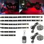 NBWDY 6Pcs Motorcycle LED Light Kit Strips with 2Pcs Motorcycle Weel Light 12V Waterproof Wireless RF Remote LED Underglow Atmosphere Lighting(Red Solid Color)