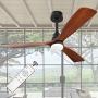 Ghicc Ceiling Fan with Light Remote Control 52Outdoor Ceiling Fan Modern 3 Wood Blade Ceiling Fans with Lights Noiseless DC Motor