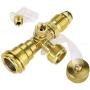 MCAMPAS Propane Cylinder Brass Tee with 4 Port Adapter for Motorhomes Tank RV Camping
