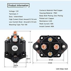 YIXIN 12V Starter Solenoid Relay 89-817109A3 89-817109A2 89-817109A1 Compatible With Mercury Marine 75 80 90 100 105 115 V135 V150 V175 V200 V225 V250