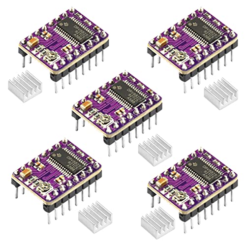 5PCS DRV8825 Stepper Motor Driver Module, Aideepen DRV8825 Module A4988 for 3D Printer Ramps 1.4 StepStick+Heat Sink