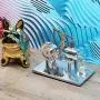Sunnytech Hot Air Stirling Engine Motor Model Educational Toy Electricity Generator Colorful LED SC (SC02M)