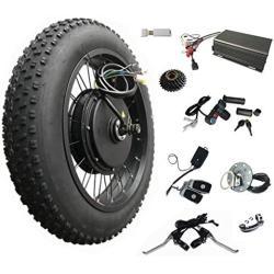 170-175mm Dropout 20inch *4.0 3000W Electric Fat Bike Conversion kit with tire, Sabvoton Programmable Controller, TTFT UKC1 Display, 7- Speed Freewheel, and alram Lock