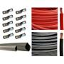 6 Gauge 6 AWG 15 Feet Red + 15 Feet Black Welding Battery Pure Copper Flexible Cable + 10pcs of 3/8