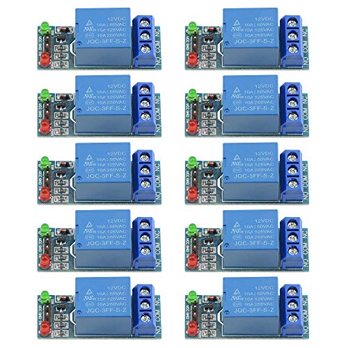 XINGYHENG 10PCS One Channel Relay Module 12V Low Level Trigger Relay Expansion Plate Load Controlled Relay Switch Module for Industrial Automation Process