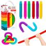 Sense & Grow Sensory Pop Tubes 6-Pack - Fidget Montessori Toys for Kids - Stretch Tubes for Children with ADHD and Special Needs - Autism Therapy Toys - Fine Motor Skills and Learning Activities